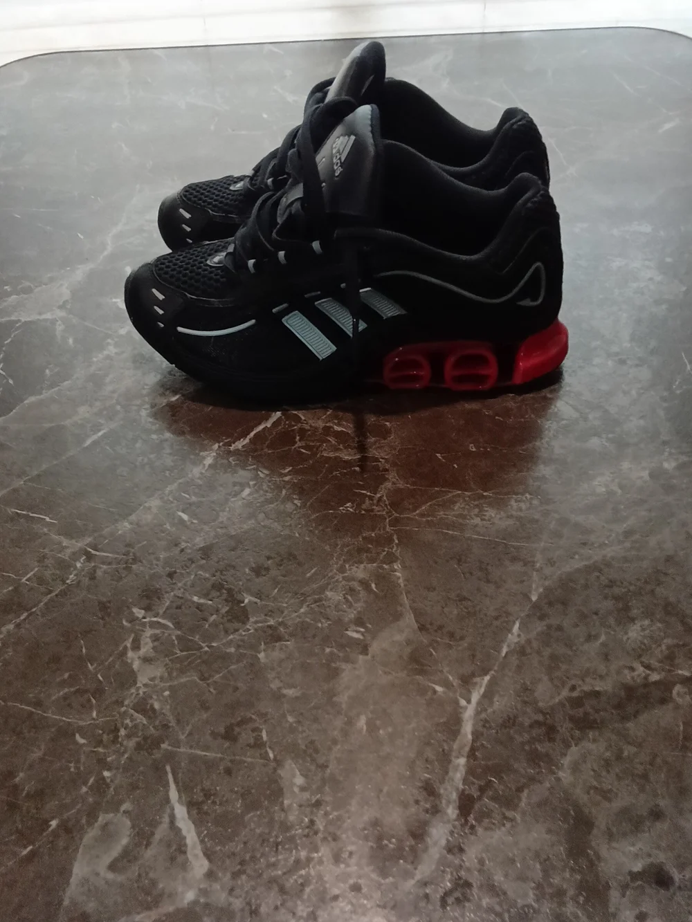 adidas Men’s Black Mesh Running Sneakers with Reflective Accents